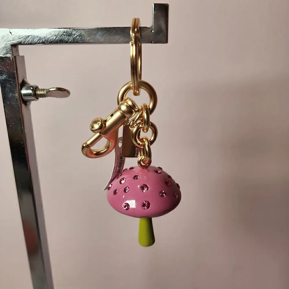 NWT Coach X Observed By Us CU310 3D Mushroom Bag Charm Gold / Multicolor Pink